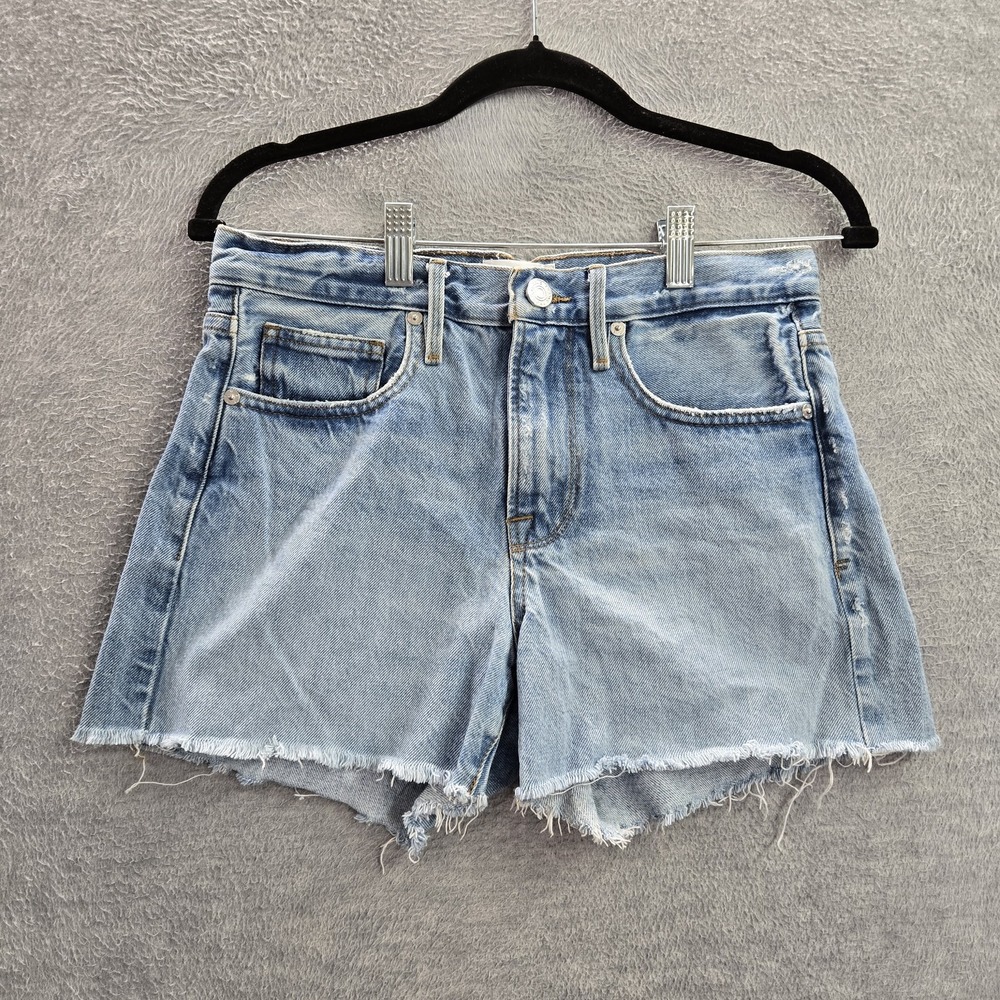 FRAME Women Shorts‎ 24 Light Blue Le Brigette Short Raw Hem 3" Inseam